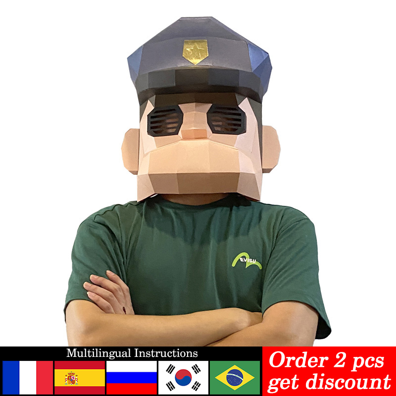 Art Craft Cardboard - Masque de Police de dessin animé